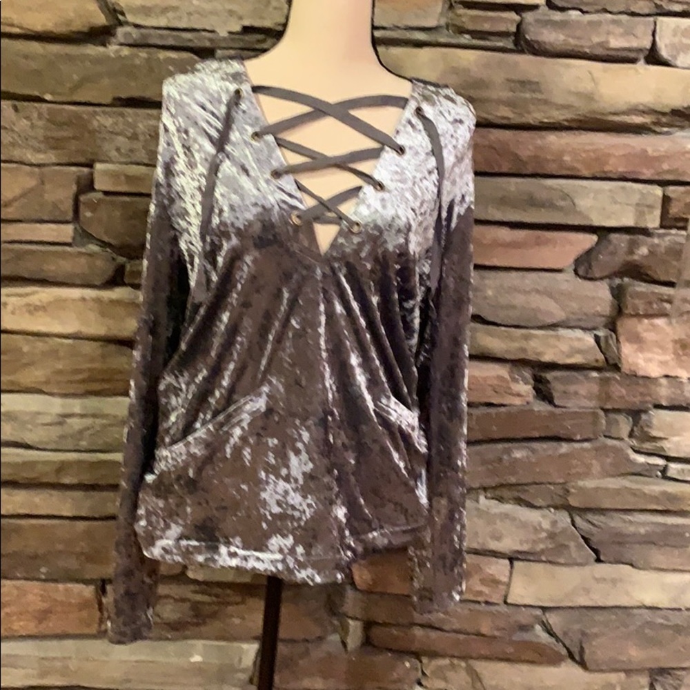 Crushed velvet hoodie